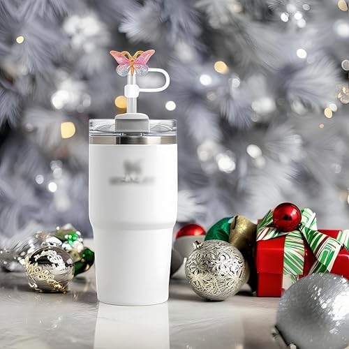 YKIAMGH Glitter Silicone Straw Toppers for Stanley Cup 30 40 oz, Reusable Cap Accessories for Simple Modern Tumbler, Cute Straw Cover for Water Bottle