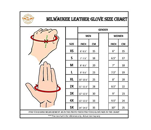 Milwaukee Leather SH865 Men's Black Thermal Lined Deerskin Motorcycle Hand Gloves W/Sinch Wrist Closure - X-Small