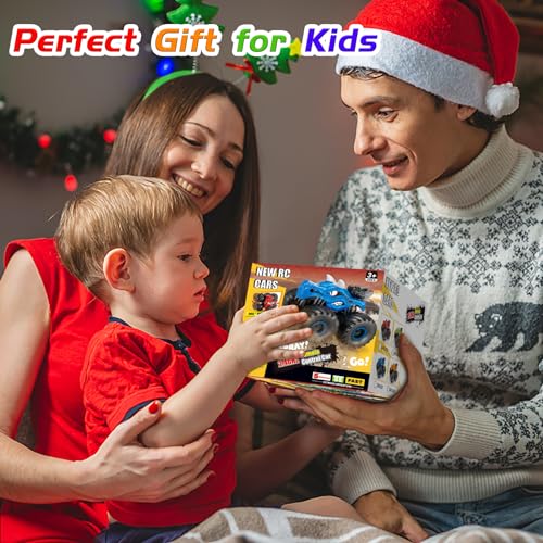 Scientoy Remote Control Car, 360° Rotating RC cars for boys 4-7 with Spray, Light & Sound, 2.4 GHz All Terrain Monster trucks, Dinosaur Toys for Kids 3 4 5 6 7 8 with 2 Batteries, Gifts for Boys Girls