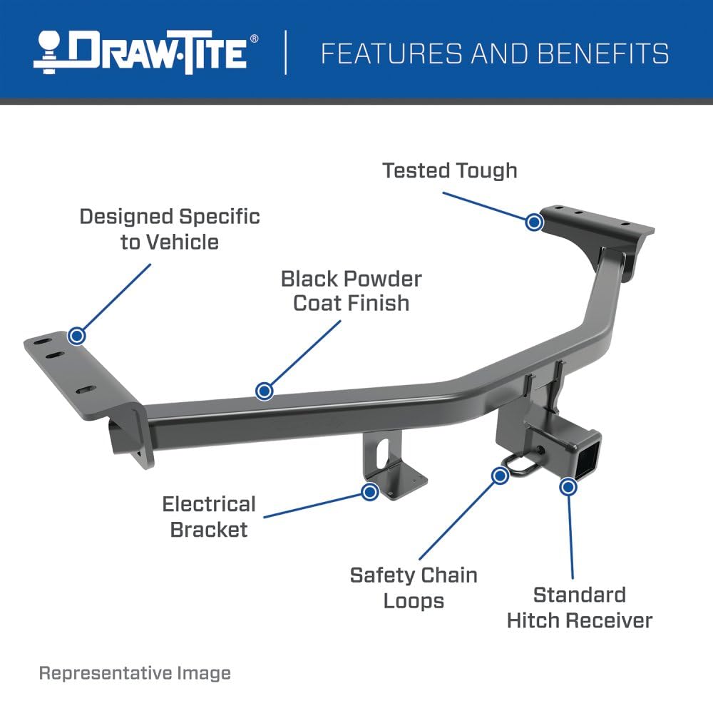 Draw-Tite 76227 Class 3 Trailer Hitch, 2 Inch Square Receiver, Compatible with 2010-2019 Subaru Outback, Wagon Except Sport