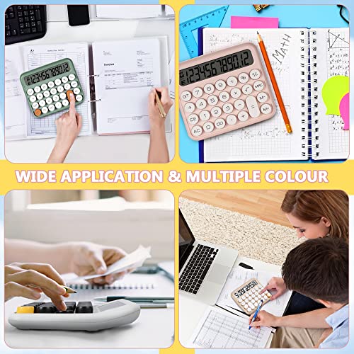 GUDTEKE Mechanical Switch Desktop Calculator - 12 Digit Large LCD Display, Big Button, Automatic Sleep, Battery Operated