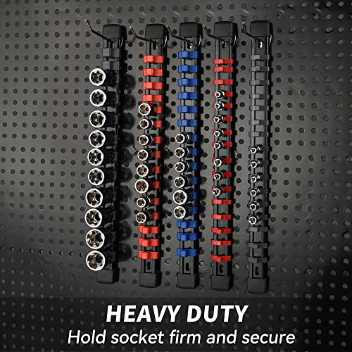 Reniteco Socket Organizer Drive ABS Tools - Yellow Socket Holder, Premium Quality 9 Pieces Socket Holders Kit 1/4-Inch x 48 Clips, 3/8-Inch x 45 Clips, 1/2-Inch x 36 Clips(9PC,Yellow)