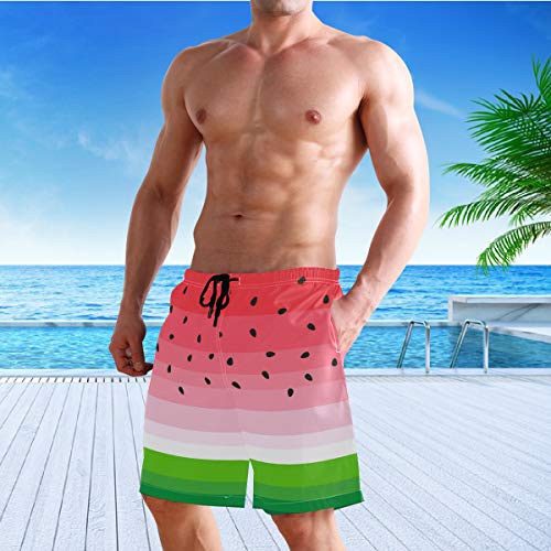 visesunny Hawaiian Palm Tree Beach Shorts for Men Summer Swim Trunks Sports Running Bathing Suits with Mesh Lining