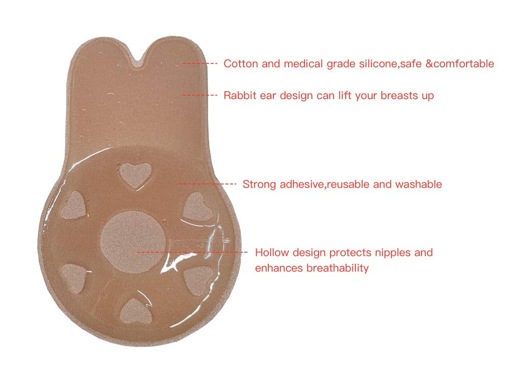 Adhesive Bra Invisible Sticky Sexy Leopard Push Up Lift Nipplecovers Strapless Backless Silicone Bra (2XL)