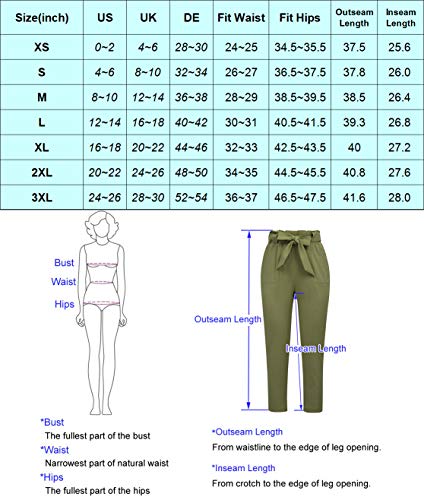 GRACE KARIN Womens Casual Solid Bottom Bow-Knot Decorated Pants with Pockets Wine Red M