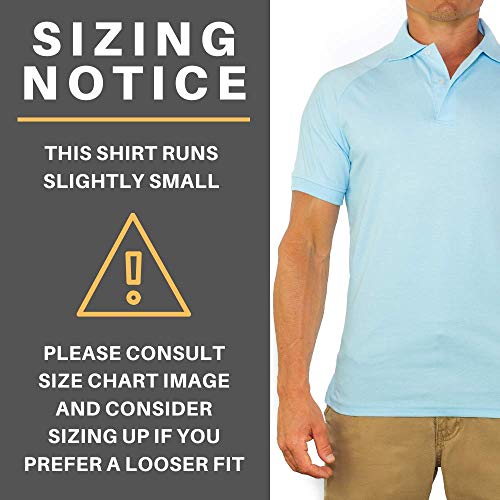 CC Perfect Slim Fit Polo Shirts for Men + Stretch | Breathable Sweat Wicking Short Sleeve Fitted Collared Mens Polo T Shirt Royal Blue