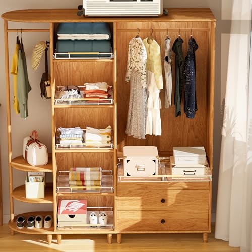 GEDLIRE Expandable Pull Out Sliding Drawers for Cabinets, Heavy Duty Slide Out Cabinet Organizer Basket, Pullout Pantry Shelves for Kitchen, Under Sink, Wardrobe, 10.1"-16.4" W x 17.3" D