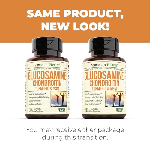 Glucosamine Chondroitin MSM and Turmeric Supplement - Joint Support Supplement with Boswellia & Glucosamine Sulfate 1500 mg. Joint Health Chondroitin Sulfate MSM Supplement for Women & Men 2 Pack