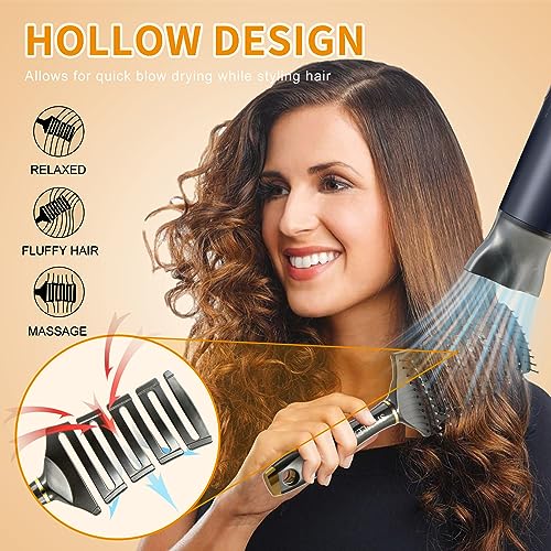 SHINLEA Vented Detangle Hair Brush | Curved Detangling Brush for Blow Drying Curly Thick Hair | Elastic Anti-Tangle Detangler Hairbrush | Professional for Wet & Dry