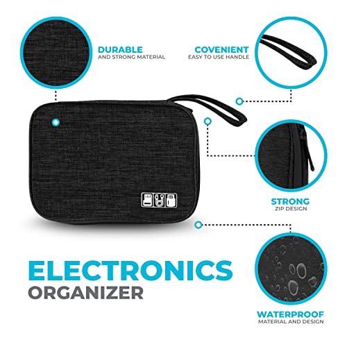 ToolBay Electronics Charger Organizer - Travel Cable Case for Cords, Chargers, and Tech Accessories