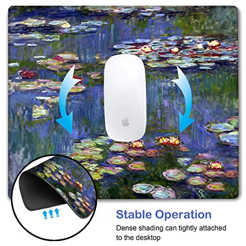ToLuLu Mouse Pad Small Mousepad with Stitched Edge, Rectangle Gaming Mouse Mat Customized Art Non Slip Rubber Mini Cute Mouse Pads for Computer, Laptop Office Home School, Art Painting