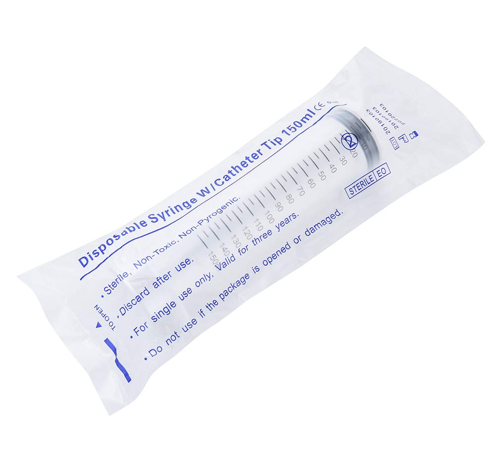 3 Pcs 150ml Large Syringes, Sterile and Individual Sealed, Easy to Use and Clean, Plastic Garden Syringe for Liquid, lip Gloss, Paint, Epoxy Resin, Oil, Watering Plants, Refilling