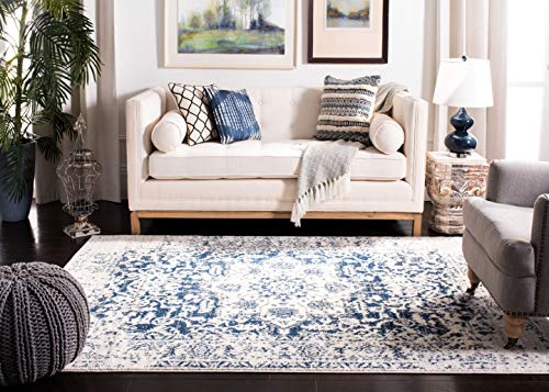 SAFAVIEH Madison Collection Area Rug - 8' x 10', Fuchsia & Ivory, Snowflake Medallion Distressed Design, Non-Shedding & Easy Care, Ideal for High Traffic Areas in Living Room, Bedroom (MAD603R)