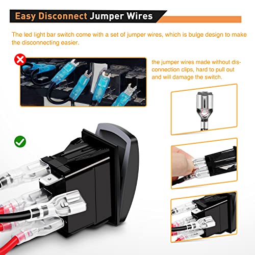 GOOACC 2 Gang Rocker Switch Panel Blue Backlit with 4.8 Amp Dual USB Charger Voltmeter Waterproof 12V 24V DC Rocker Switch with Night Glow Stickers for Car Trucks Boats RVs,2 Years Warranty