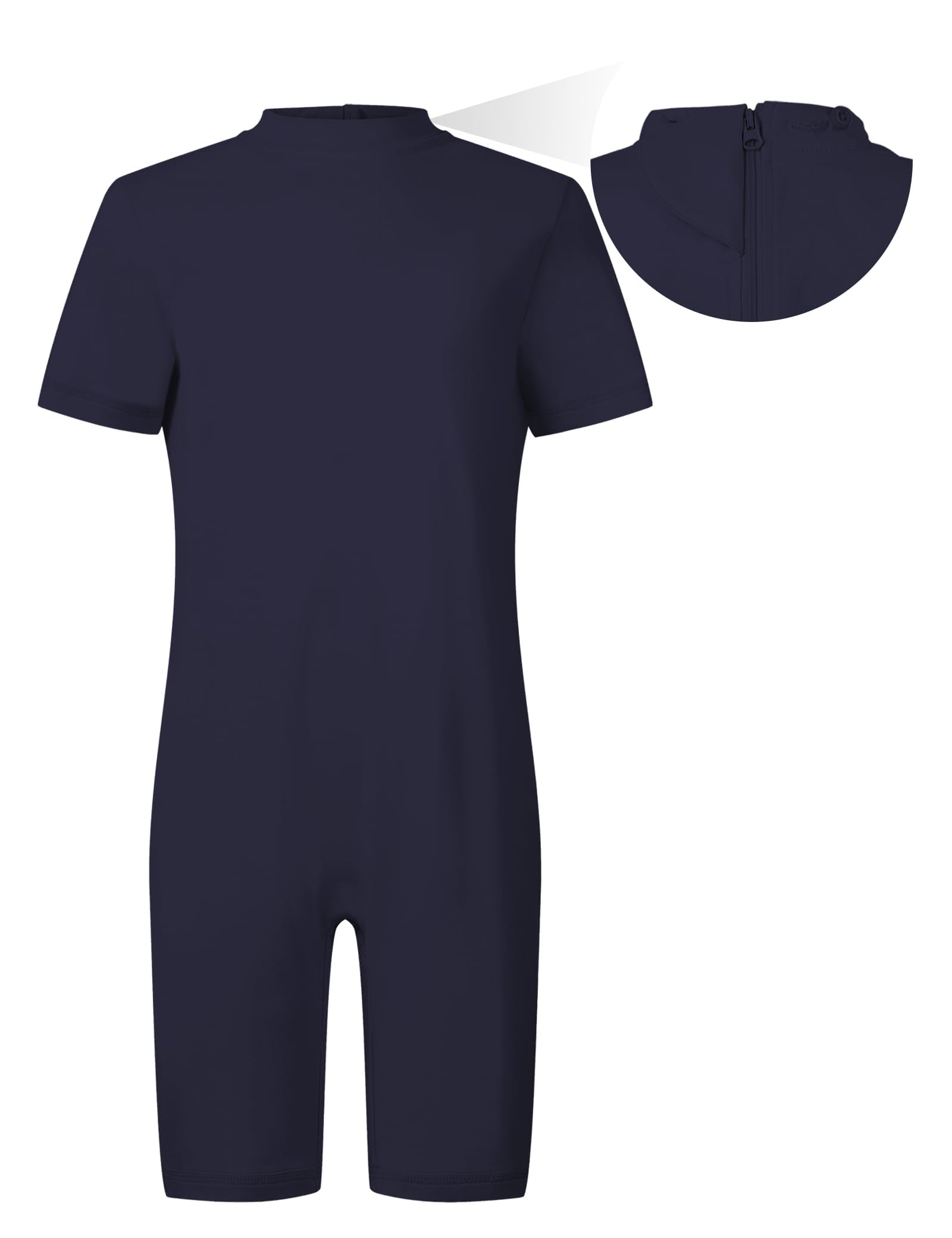 SPOFOR Kids Adaptive Sensory Jumpsuit for Autism SPD Anti-Strip Romper with Back YKK Zipper