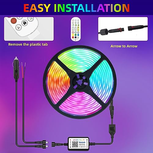 ROLiGHTiC 25FT RV Awning Lights Strip, 12V Multi-Color RV Underglow Led Lights, Camper Underbody Accent Lighting with APP RF Control for Motorhome Travel Trailer Concession Stands Food Trucks
