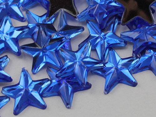 Allstarco Star Rhinestones Embelishments 15mm Flat Back Acrylic Plastic Gems for Jewelry, Crafts, Costumes, Invitations, Cosplay - 35 Pieces (Green Peridot .PD2)