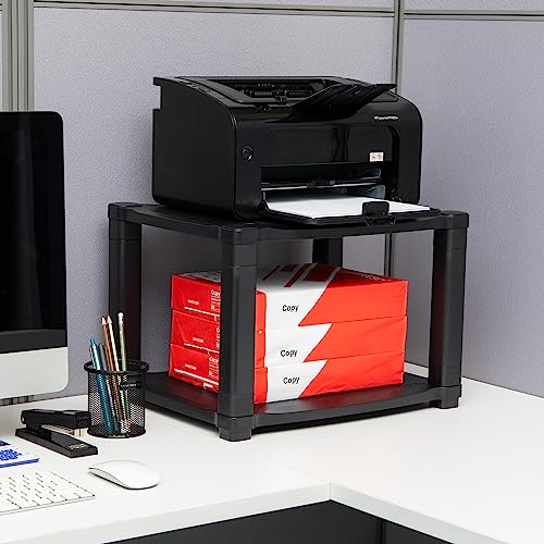 Mind Reader Rolling Printer Cart, Utility Cart, Printer Stand, Under Desk Storage, Office, 17.25"L x 13.5"W x 14.25"H, Black
