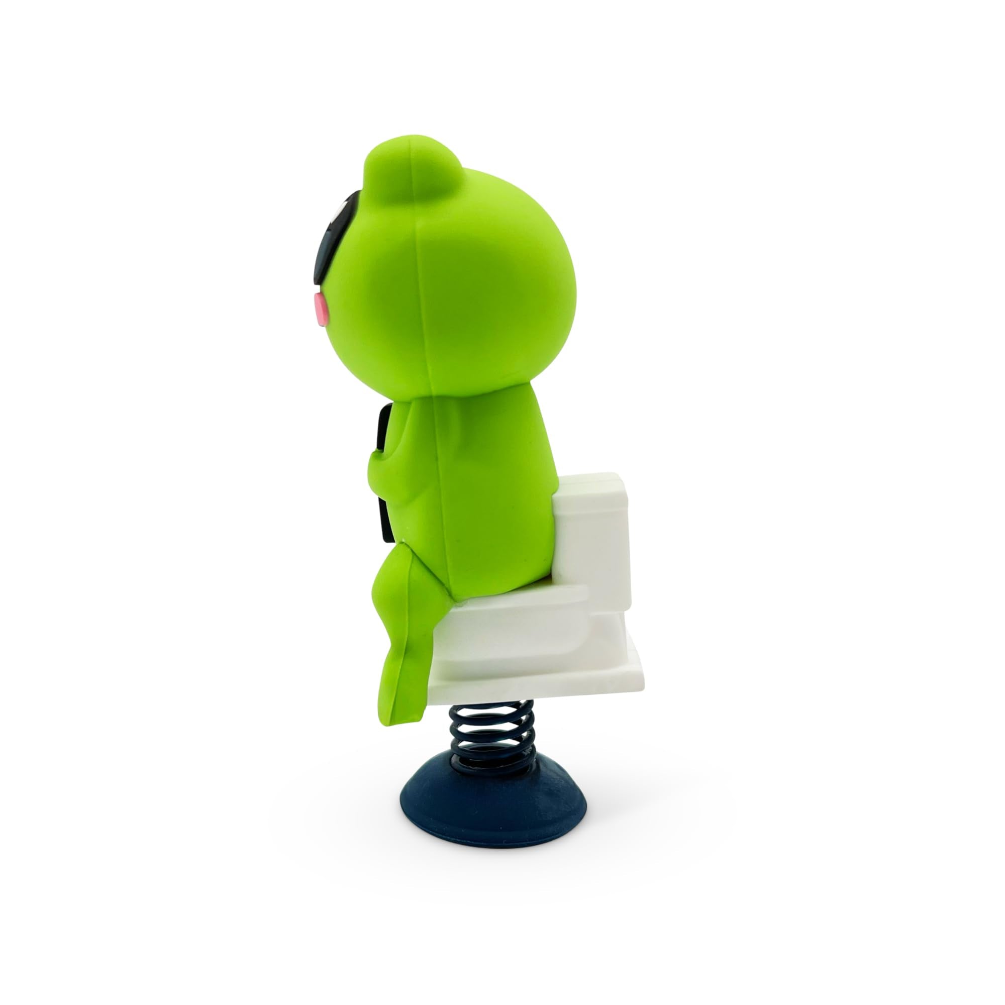 GOOFBALLS Frog on Toilet Dashboard Dancer – Hilarious Bobblehead Frog Scrolling on Phone – Funny Car Dashboard Toy – Soft Plastic with Adhesive Pad – Cute, Quirky Gag Gift for Drivers, & Office Desks