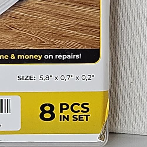 Vellax Clear Silicone Wall Protectors, 8 Piece Set, 5.8 x 0.7 x 0.2 Inch, Self-Adhesive Door Slam Stoppers for Noise Reduction