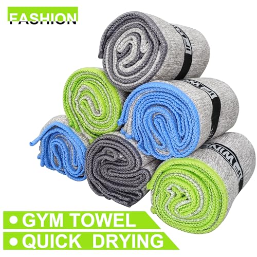 IFWIND 6 Pack Microfiber Gym Towels for Working Out,Fast Drying Workout Accessories Sweat Towels for Gym Gear,Gym Towels for Men & Women,Sports Exercise Fitness Gear Tennis Towels for Body Hot Yoga