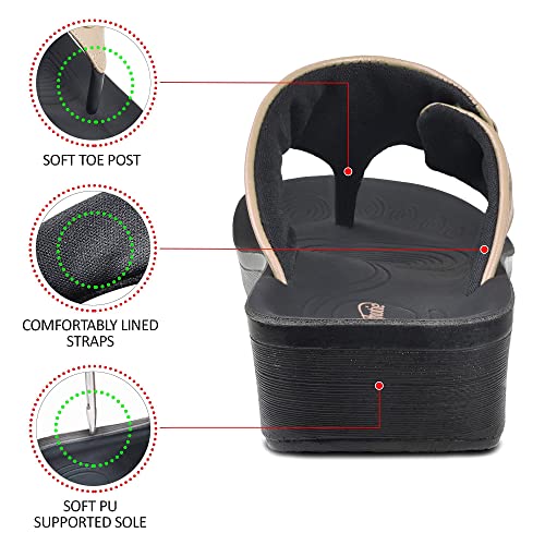 AEROTHOTIC Casual Flip Flops with Arch Supportive Footbed Comfortable Fashion Thong Soft Cushion Non-Slip Summer Vacation Essentials Orthotic Sandals for Women