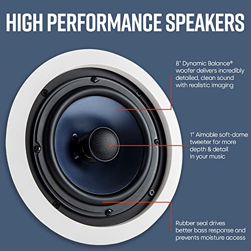 Polk Audio 265-RT 3-Way in-Wall Speaker - The Vanishing Series | Easily Fits in Ceiling/Wall | High-Performance Audio - Use in Front, Rear or as Surrounds | with Power Port & Paintable Grille - Black
