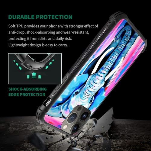 Goodsprout Compatible with iPhone 12 Mini Case Deep Blue Jellyfish Ocean Graphic for Girls,Picture Pattern Design Shockproof Anti-Scratch Hard PC Back Case for iPhone 12 Mini