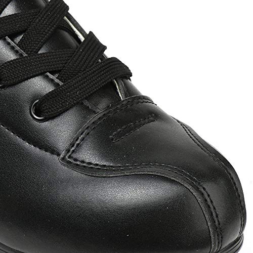 XUDREZ Roller Skate Shoes for Women Men PU Leather High-top Double-Row Roller Skates for Beginner, Professional Indoor Outdoor Roller Skates with Shoes Bag (Black Wheel,37)