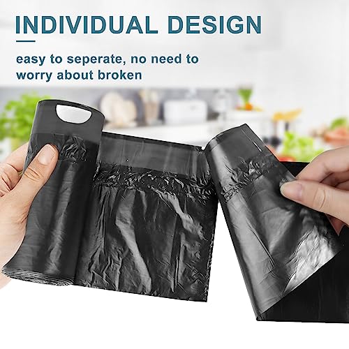 Small Trash Bags Drawstring, JUKFITA Extra Strong 4 Gallon Garbage Bags, Unscented Trash Can Liners fit Bathroom Kitchen Office, Dark 60 Count