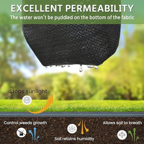Pattiumo Weed Barrier Landscape Fabric 3x180FT 3.2oz Garden Weed Barrier Fabric Heavy Duty Woven Geotextile Fabric Weed Blocker Fabric Driveway Fabric Ground Cover Weed Barrier Mat Weed Control Fabric