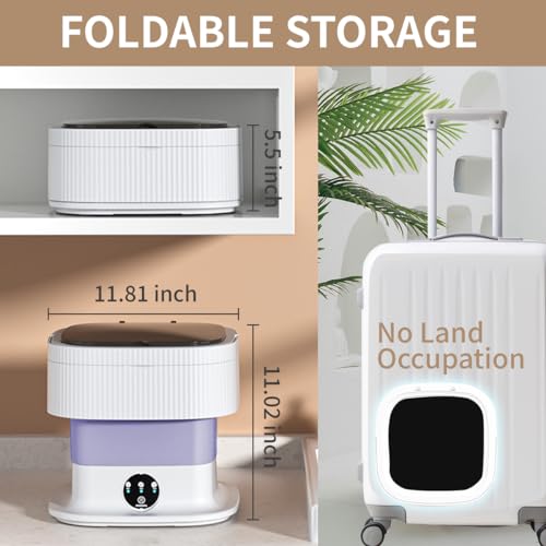 Portable Washing Machine Mini Washer 60W Small Washing Machine Dryer Folding Lavadora Portatil Foldable Compact Manual Laundry Clothes Apartment Travel Underwear Camping
