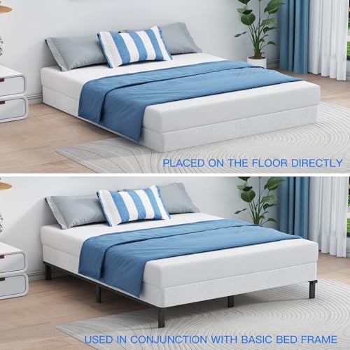 UOMEUR Twin Box Spring 5 Inch Low Profile Box Spring for Twin Bed, 2000lbs Heavy Duty Metal Mattress Foundation Support with Easy Clean Fabric Cover,Non-Slip/Easy Assembly/No Noise (Twin)