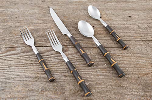 Cambridge Silversmiths 20-Piece Estelle Bamboo Flatware Set