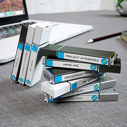 MEINAMI 64GB USB3.0 USB Flash Drive with Writable Label USB Thumb Drive with Sticker Memory Stick with Tag,3 Pack