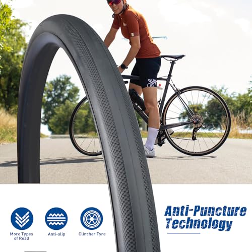 BALINGE Road Bike Tire 1 Pack 700 * 28C Bike Replacement Tire Folding Replacement Tire for Bicycle, Wear-Resistant,1 Pack,Black