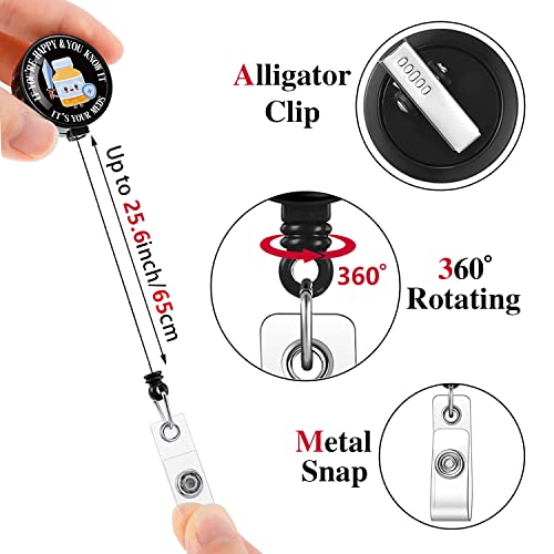 If You're Happy & You Know It,It's Your Meds,Funny Badge Reel,Retractable ID Card Badge Holder with Alligator Clip,Pharmacist Badge Reel,Suitable for Nurses,Doctors,Office Employee,Volunteer