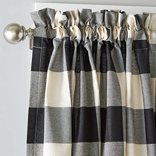 SKL Home Grandin Curtain Panel, 40" x 63", Black/Natural