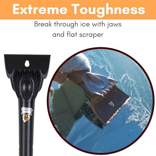 BIRDROCK HOME 36" Extendable Snow Pusher Brush & Detachable Ice Scraper for Cars | Aluminum Grip for Car, Truck, SUV | Safe on Auto Windshield & Windows | Wide Frost Remover for Semi & Small Vehicles
