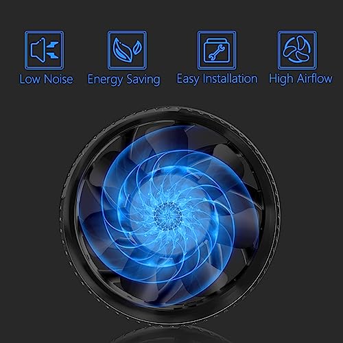 Hon&Guan 3 Inch Inline Marine Bilge Blower Fan with Speed Controller 130 CFM,Water Resistant and Low Noise for Marine Cabin Engine/Boat / 3D Printers/Laser Engravers