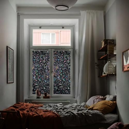 Finnez Window Privacy Film Window Film 3D No Glue Glass Sticker for Glass Door Home and Office Heat Control Anti UV 11.8 x 78.7 inches