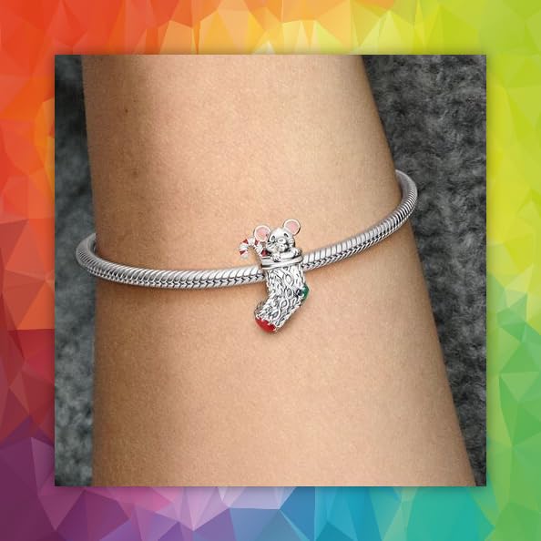polengju A Mouse In A Sock Charms for 925 Sterling Silver Bracelets Necklaces,Wommen's bead charm Christmas Anniversary Jewelry Gifts