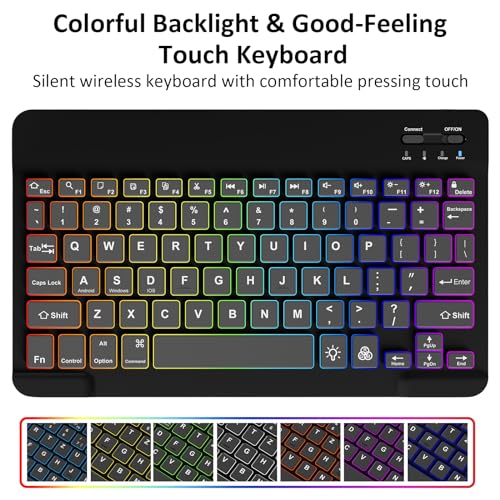 Qoosea for Samsung Galaxy Tab S9 Keyboard Case Wireless with S Pen Holder Bluetooth 7 Colors Backlit Detachable Keyboard for Galaxy Tab S9 11 inch with Magnetically Black