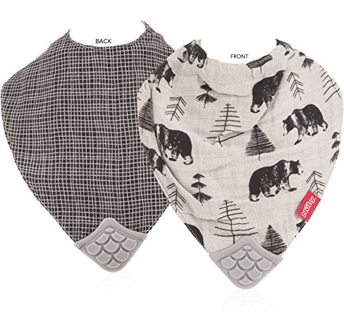 Nuby Baby Bibs - 3 Pc Muslin Bibs - Reversible 100% Natural Cotton Teething Bib - Baby Bibs For Girls And Boys, Baby Essentials
