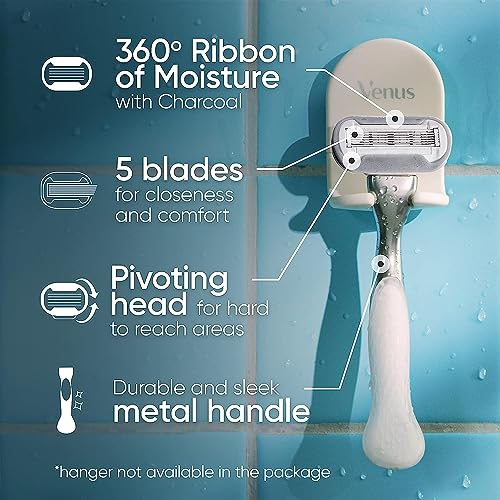 Gillette Venus Extra Smooth Charcoal Women's Razor Handle + 4 Blade Refills