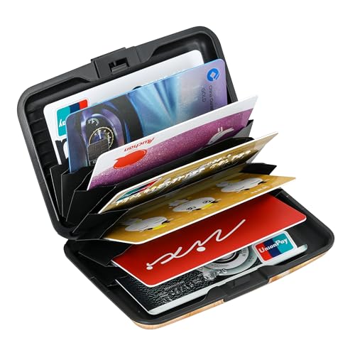 ELFISH Mini RFID Aluminum Wallet Credit Cards Holder Business Card Case Metal ID Case for Men Women(Little Butterflies)
