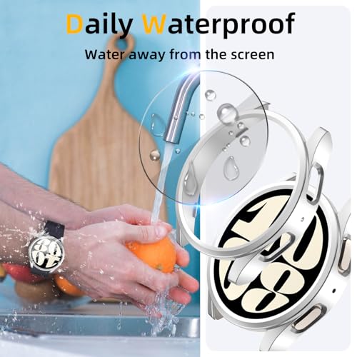 Nxtudy Screen Protector Compatible with Galaxy Watch 7 FE 40mm, 【5+5 Pack】 HD Tempered Glass Protective Film and Hard PC Bumper Case for Samsung Watch 4 & 5, Face Cover for Samsung Watch 7 FE 40mm