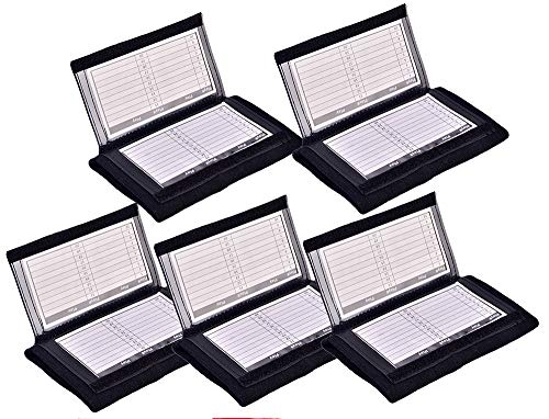 (5 Pack) Careworx Playbook Wristband (Youth or Adult) with Triple Windows-Great for Tackle,Touch,and Flag Football (Black, Adult)