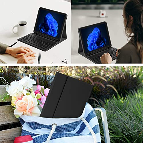 BQSS for iPad 10th Generation Keyboard Case 10.9“2022, Slim Smart Keyboard Case for iPad 10th Gen 2022,Detachable Wireless Keyboard,Pencil Holder(Black)