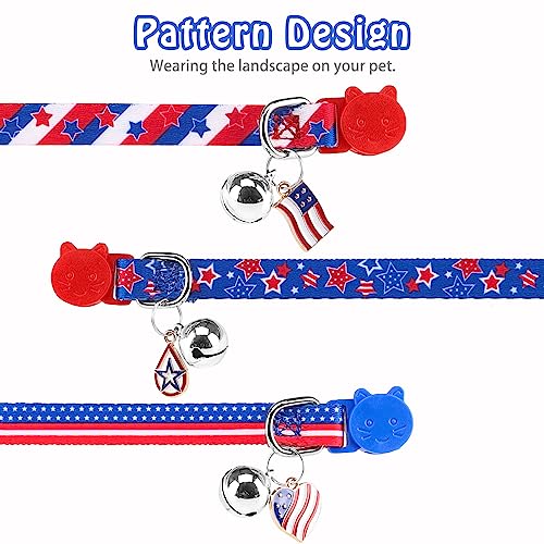 SCENEREAL Birthday Cat Collars Breakaway with Bells, 3 Pack Adjustable Cat Collars for Boy and Girl, Cute Cat Collar for Kitten Cats, Birthday Collar with Cake and Donut Jewelry